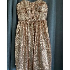 Champaign sequence strapless dress